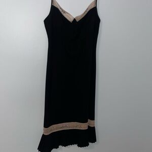 Women’s BCBG Vintage Y2K Black Rosette Roses Detail Dress Size Medium M